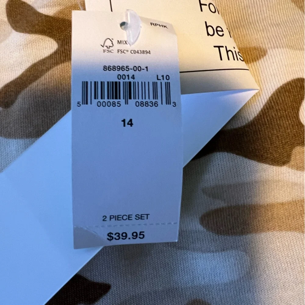 Gap Big Boys Camo NWT NEW Pajamas short sleeve